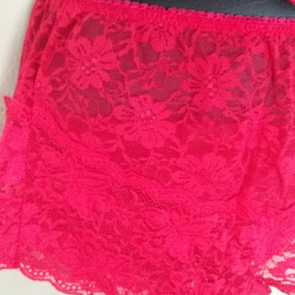 Vtg Red Lacey Baby Doll Lounging Set - Picture 3 of 7